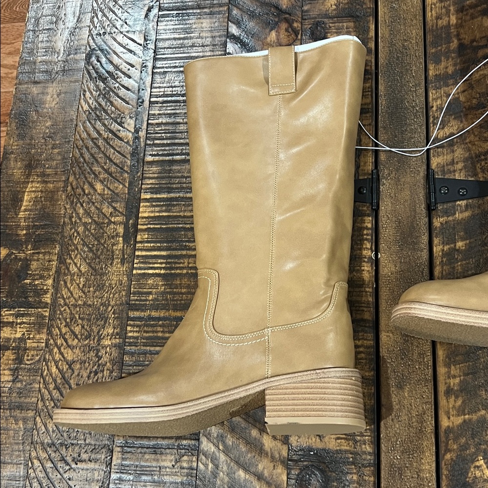 Tan Mid-Calf Boots - Picture 2 of 9